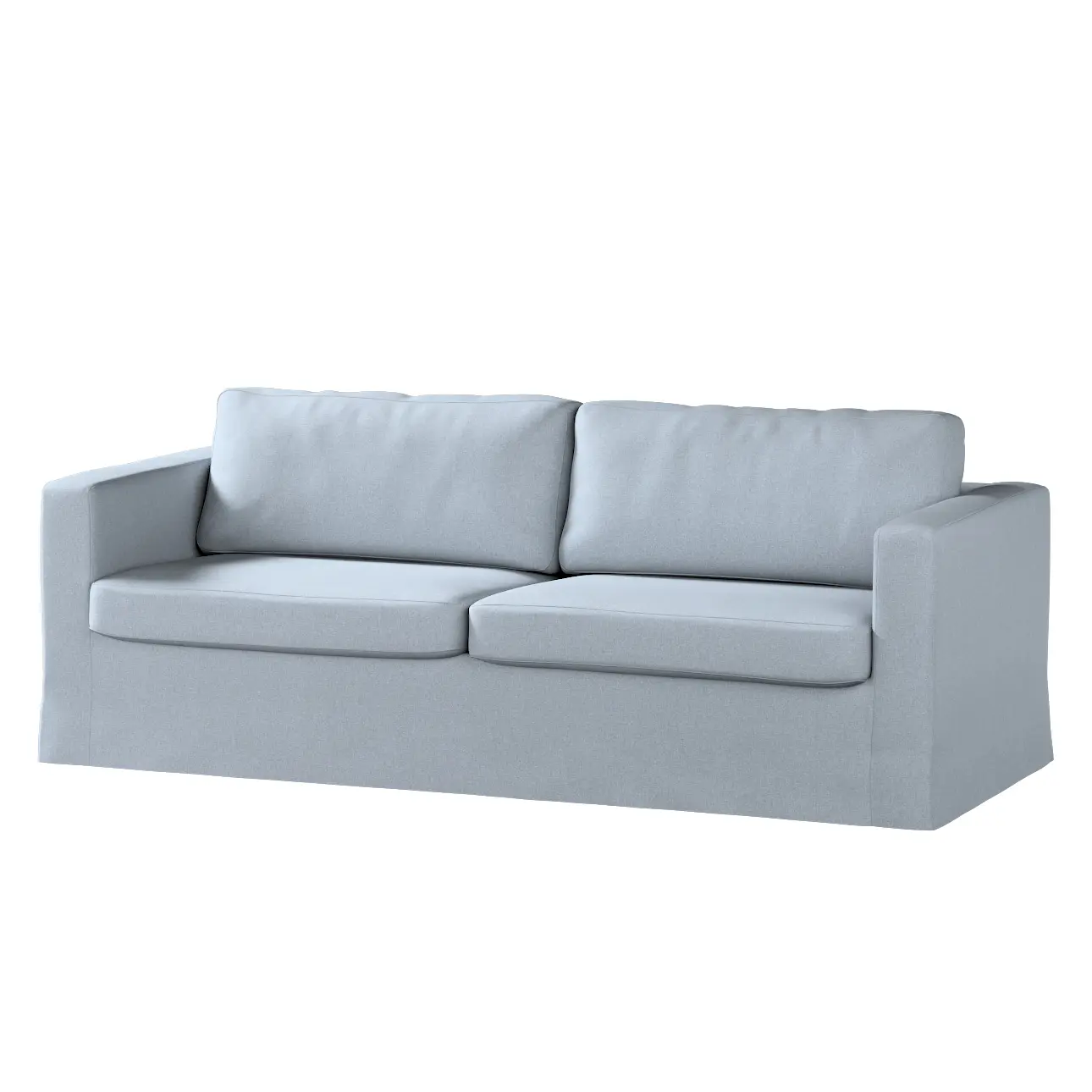 Dekoria Potah na pohovku IKEA  Karlstad 3-místná, nerozkládací, dlouhý, jemně blankytný melanž, pohovka Karlstad 3-místná, Amsterdam, 704-46
