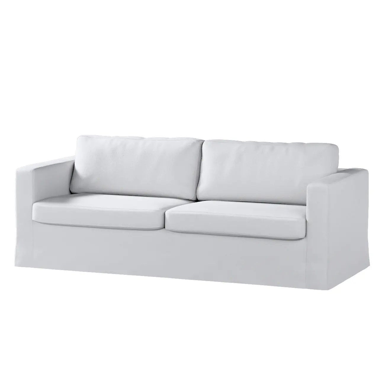 Dekoria Potah na pohovku IKEA  Karlstad 3-místná, nerozkládací, dlouhý, bílá, pohovka Karlstad 3-místná, Boucle Teddy, 702-80