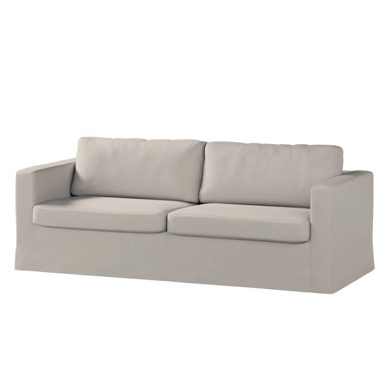 Dekoria Potah na pohovku IKEA  Karlstad 3-místná, nerozkládací, dlouhý, světle bežová, pohovka Karlstad 3-místná, Boucle Teddy, 702-81