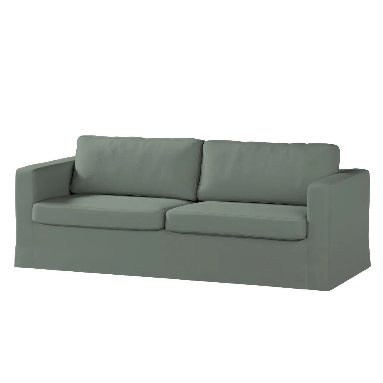 Dekoria Potah na pohovku IKEA  Karlstad 3-místná, nerozkládací, dlouhý, zelená, pohovka Karlstad 3-místná, Boucle Teddy, 702-85