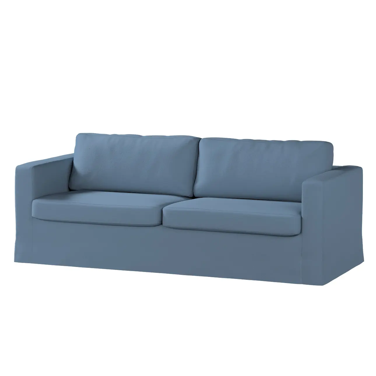 Dekoria Potah na pohovku IKEA  Karlstad 3-místná, nerozkládací, dlouhý, modrá, pohovka Karlstad 3-místná, Boucle Teddy, 702-86