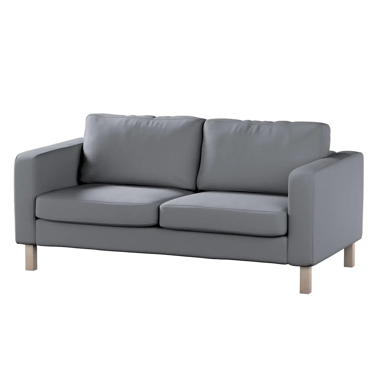 Dekoria Potah na pohovku IKEA  Karlstad 2-místná, nerozkládací, krátký, šedá, pohovka Karlstad 2-místná, Cotton Panama, 702-46