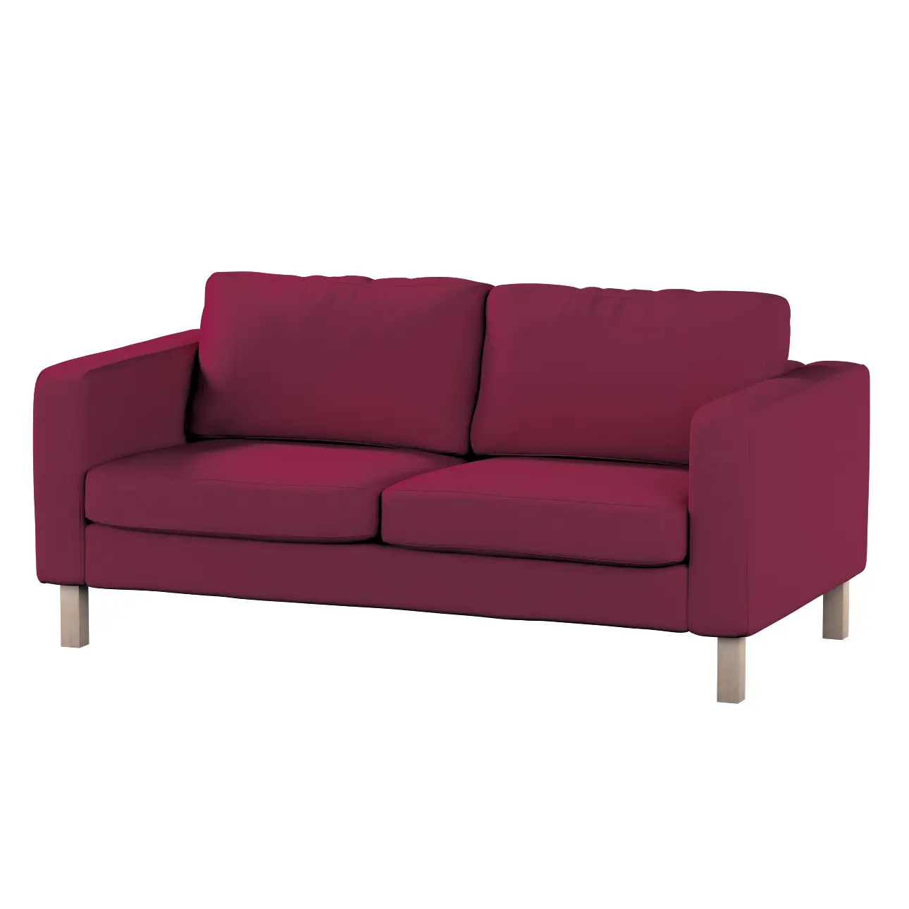 Dekoria Potah na pohovku IKEA  Karlstad 2-místná, nerozkládací, krátký, švestková, pohovka Karlstad 2-místná, Cotton Panama, 702-32