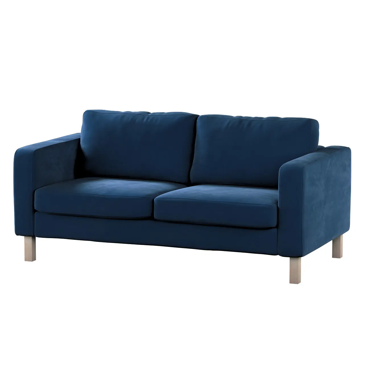 Dekoria Potah na pohovku IKEA  Karlstad 2-místná, nerozkládací, krátký, tmavě modrá, pohovka Karlstad 2-místná, Velvet, 704-29