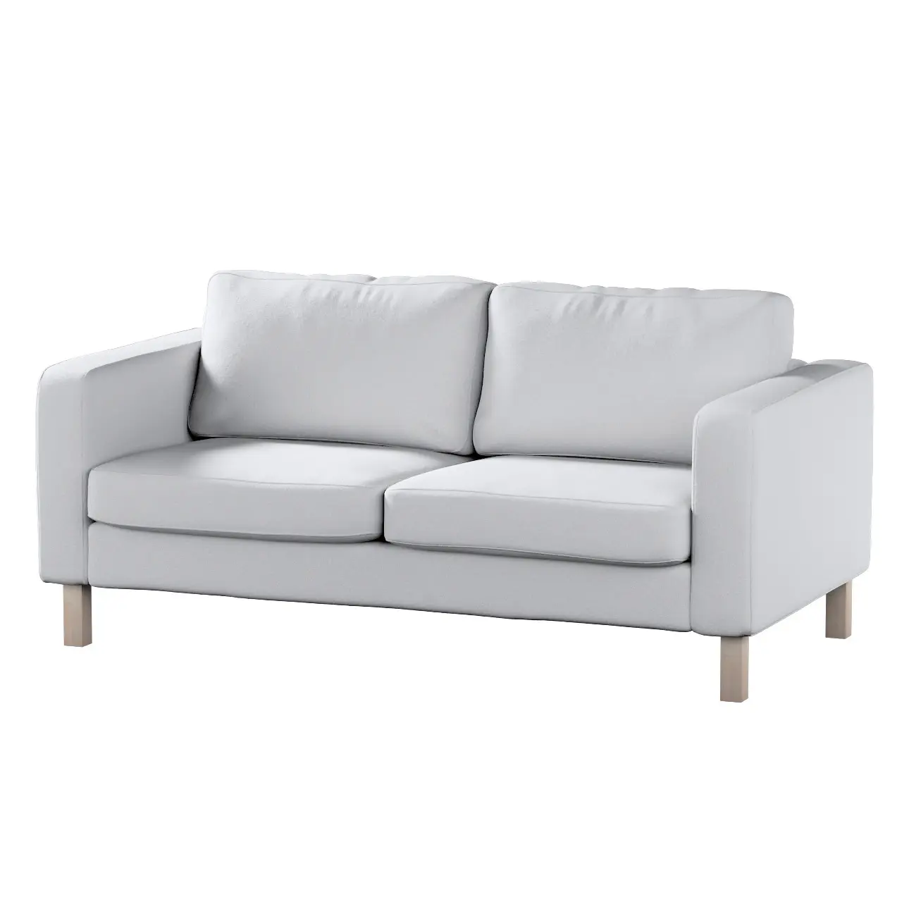 Dekoria Potah na pohovku IKEA  Karlstad 2-místná, nerozkládací, krátký, bílá, pohovka Karlstad 2-místná, Boucle Teddy, 702-80