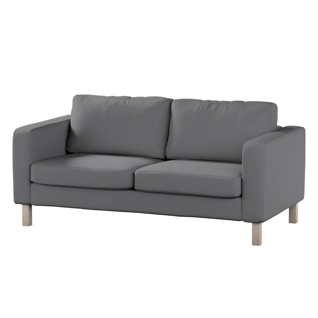 Dekoria Potah na pohovku IKEA  Karlstad 2-místná, nerozkládací, krátký, tmavě šedá, pohovka Karlstad 2-místná, Boucle Teddy, 702-83
