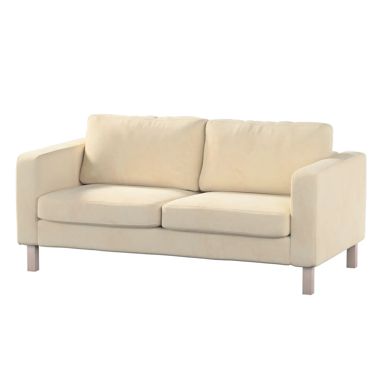 Dekoria Potah na pohovku IKEA  Karlstad 2-místná, nerozkládací, krátký, ecru, pohovka Karlstad 2-místná, Living Velvet, 704-79
