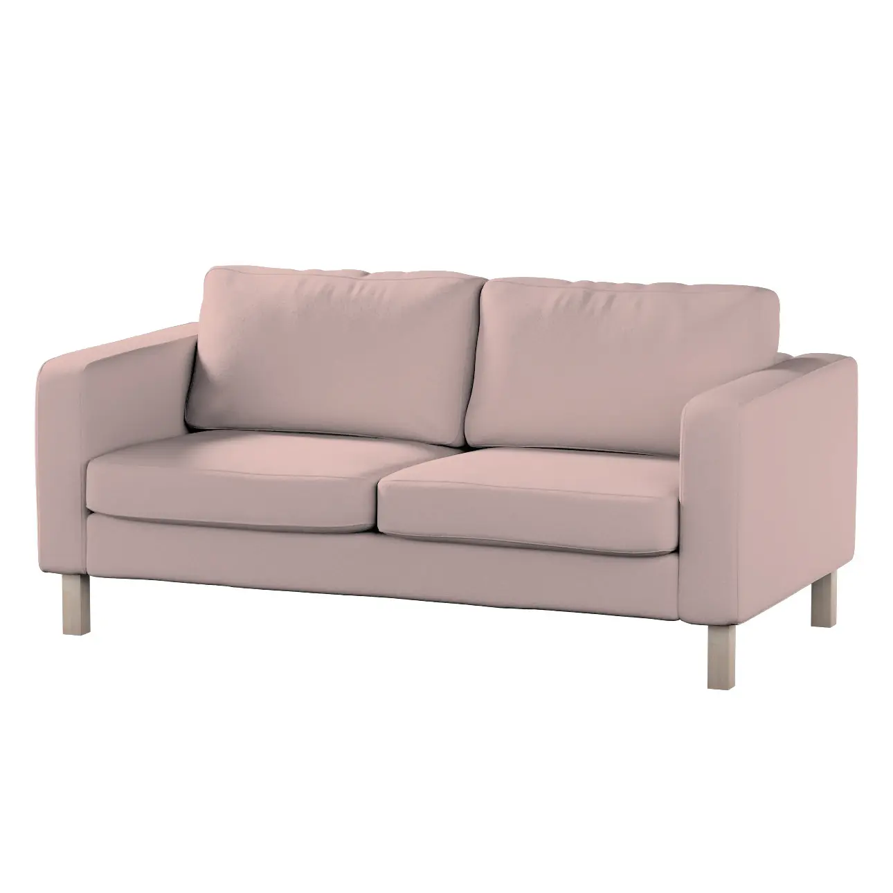 Dekoria Potah na pohovku IKEA  Karlstad 2-místná, nerozkládací, krátký, růžová, pohovka Karlstad 2-místná, Boucle Teddy, 702-84