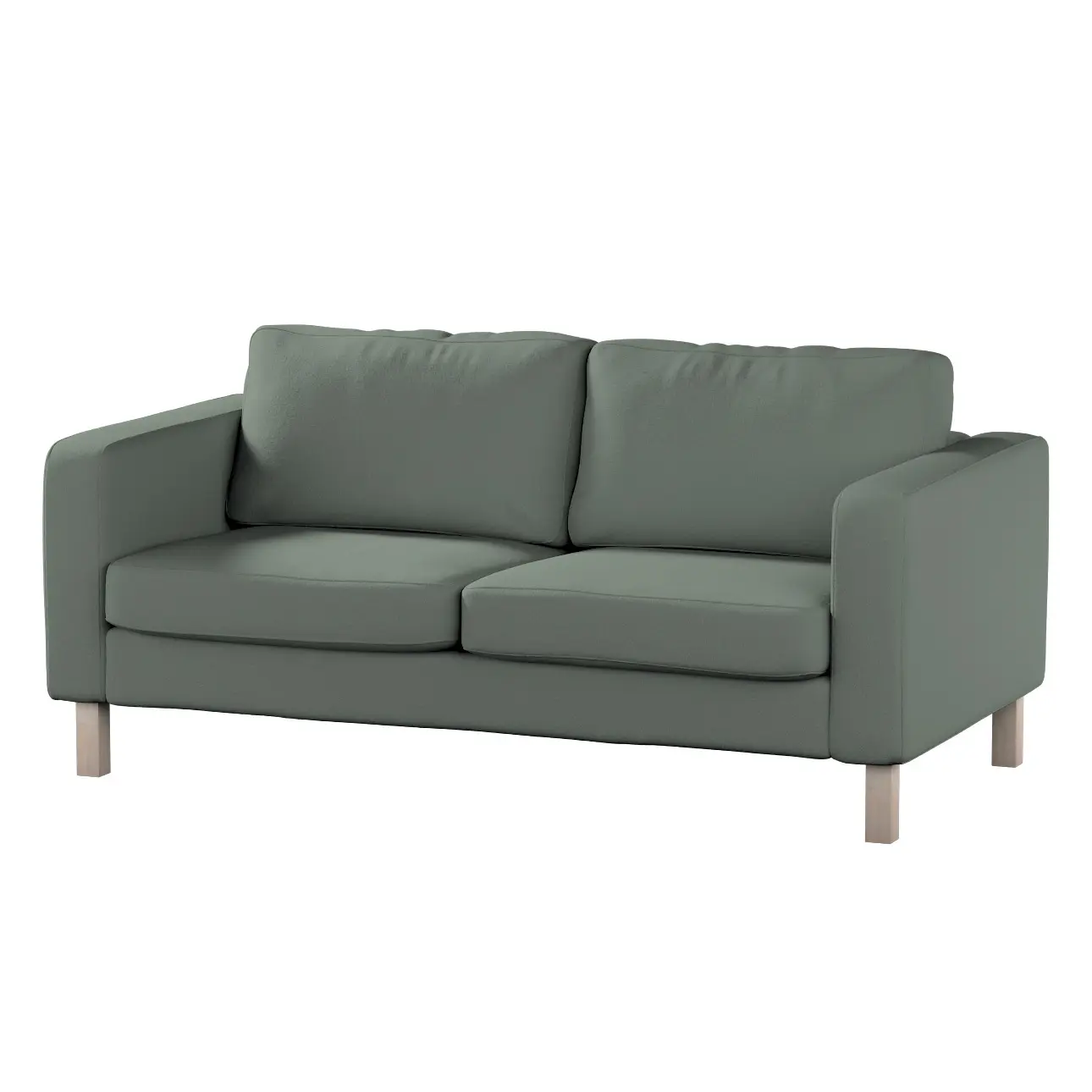 Dekoria Potah na pohovku IKEA  Karlstad 2-místná, nerozkládací, krátký, zelená, pohovka Karlstad 2-místná, Boucle Teddy, 702-85