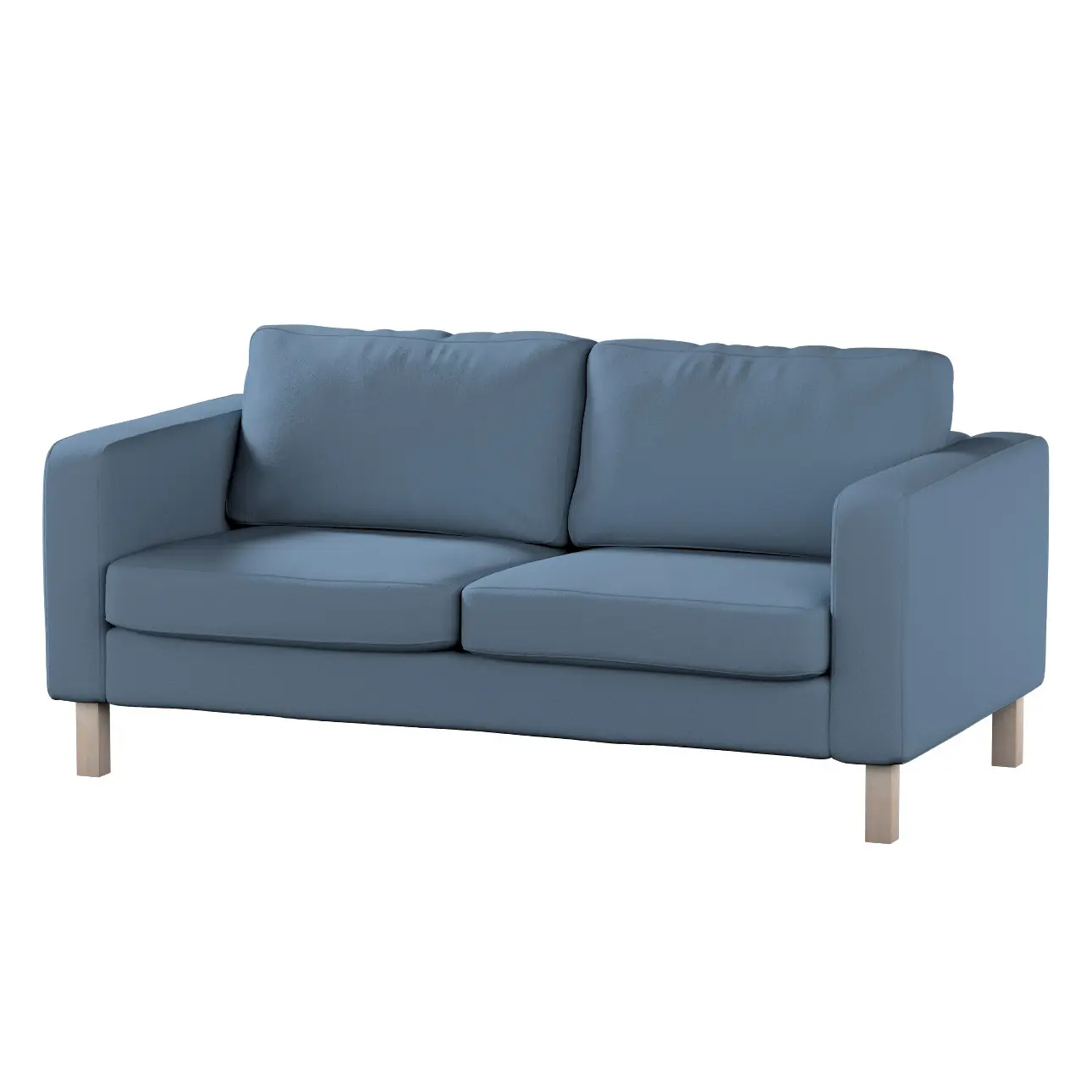 Dekoria Potah na pohovku IKEA  Karlstad 2-místná, nerozkládací, krátký, modrá, pohovka Karlstad 2-místná, Boucle Teddy, 702-86