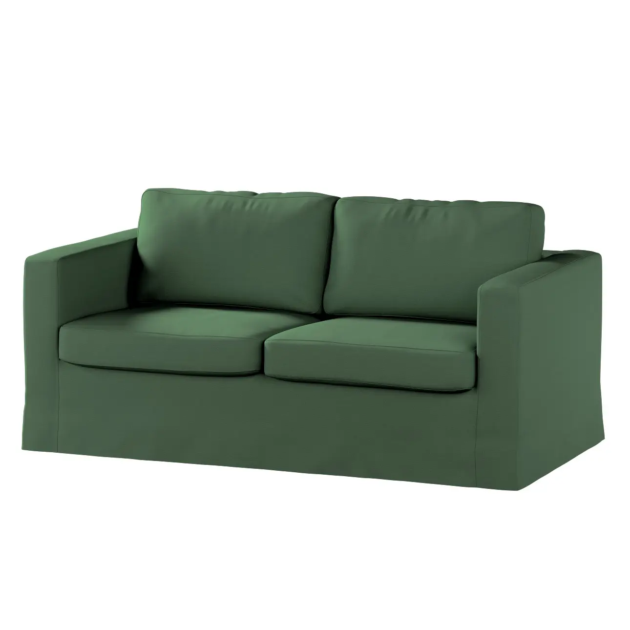 Dekoria Potah na pohovku IKEA  Karlstad 2-místná , nerozkládací, dlouhý, Forest Green - zelená, pohovka Karlstad 2-místná, Cotton Panama, 702-51