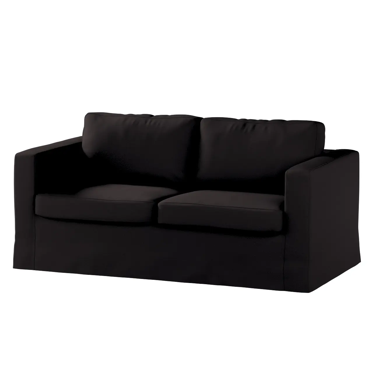 Dekoria Potah na pohovku IKEA  Karlstad 2-místná , nerozkládací, dlouhý, Black - černá, pohovka Karlstad 2-místná, Cotton Panama, 702-50