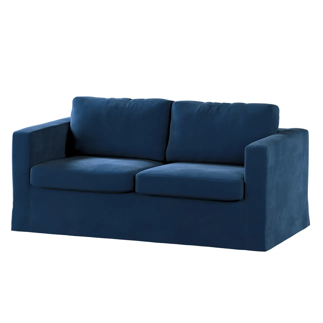 Dekoria Potah na pohovku IKEA  Karlstad 2-místná , nerozkládací, dlouhý, tmavě modrá, pohovka Karlstad 2-místná, Velvet, 704-29