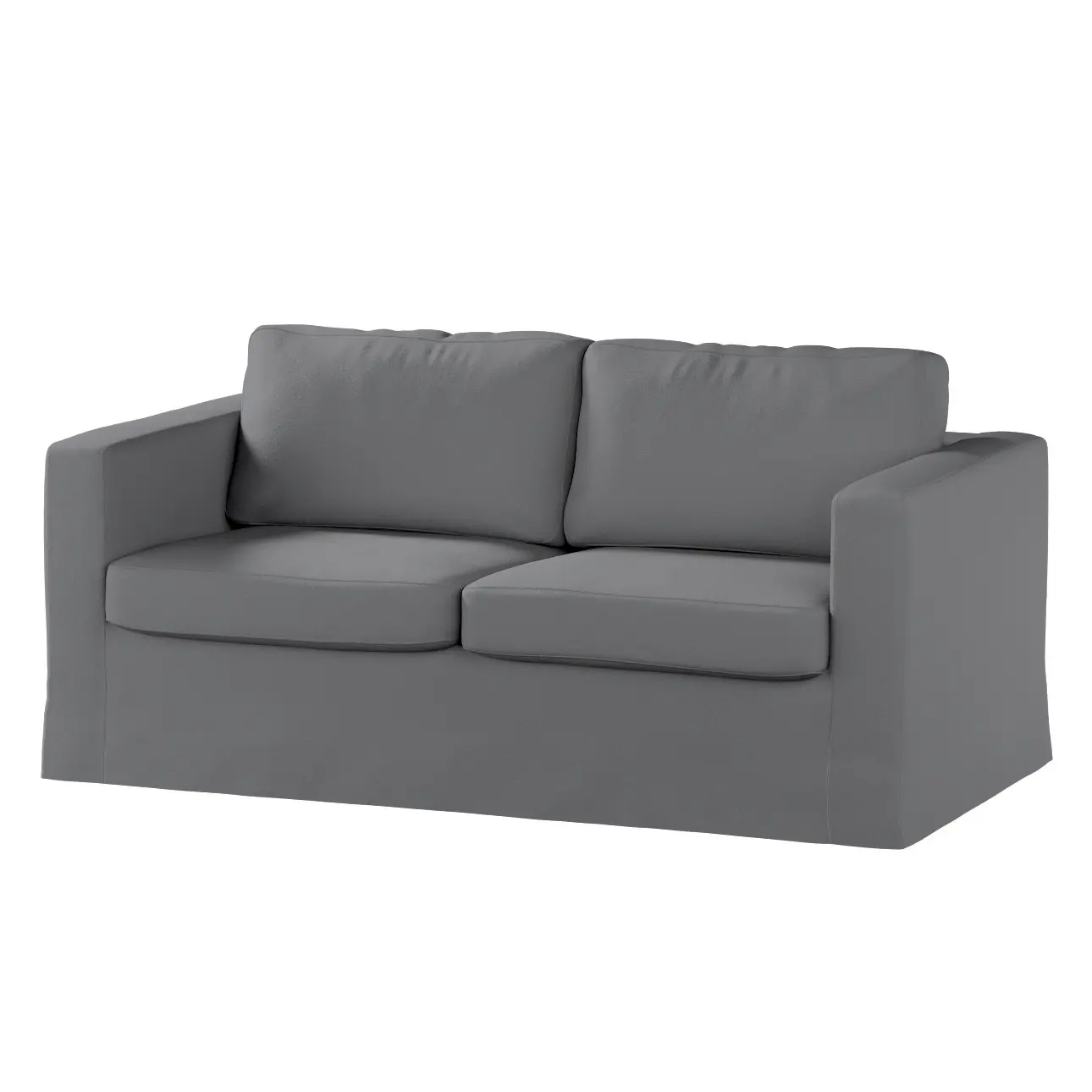 Dekoria Potah na pohovku IKEA  Karlstad 2-místná , nerozkládací, dlouhý, tmavě šedá, pohovka Karlstad 2-místná, Boucle Teddy, 702-83