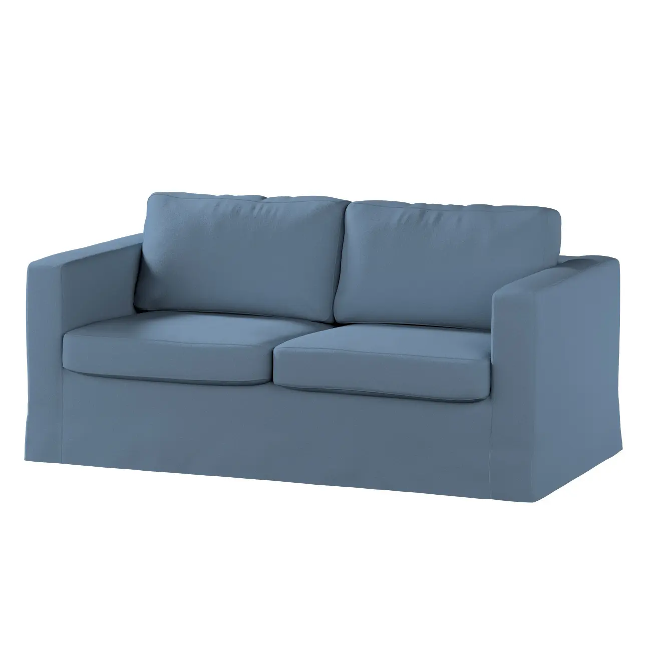 Dekoria Potah na pohovku IKEA  Karlstad 2-místná , nerozkládací, dlouhý, modrá, pohovka Karlstad 2-místná, Boucle Teddy, 702-86