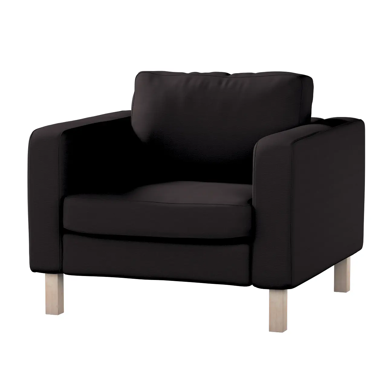 Dekoria Potah na křeslo IKEA Karlstad, krátký, grafitová, potah na křeslo Karlstad krátký, Cotton Panama, 702-08