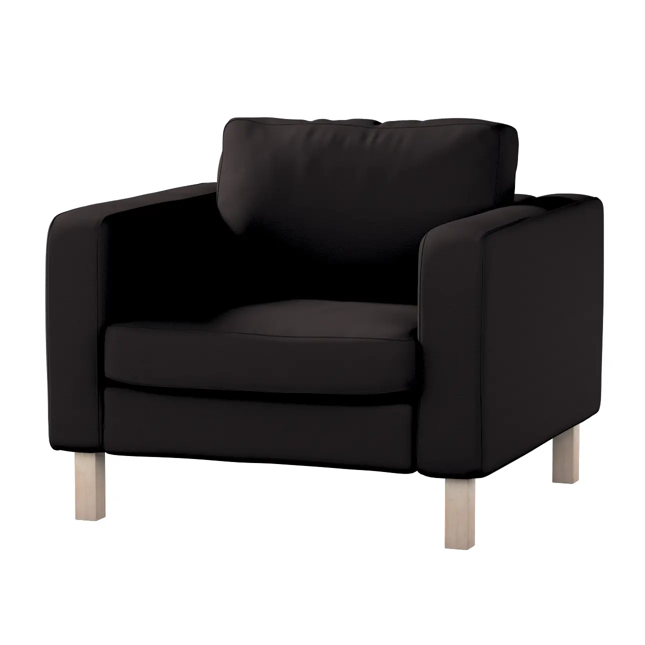 Dekoria Potah na křeslo IKEA Karlstad, krátký, Black - černá, potah na křeslo Karlstad krátký, Cotton Panama, 702-50