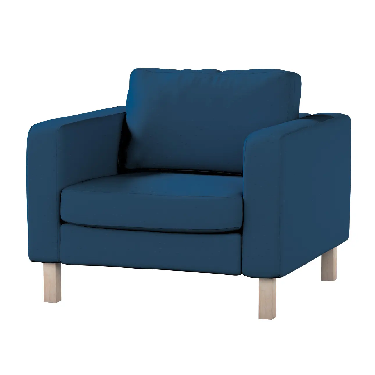 Dekoria Potah na křeslo IKEA Karlstad, krátký, mořská modrá, potah na křeslo Karlstad krátký, Cotton Panama, 702-48