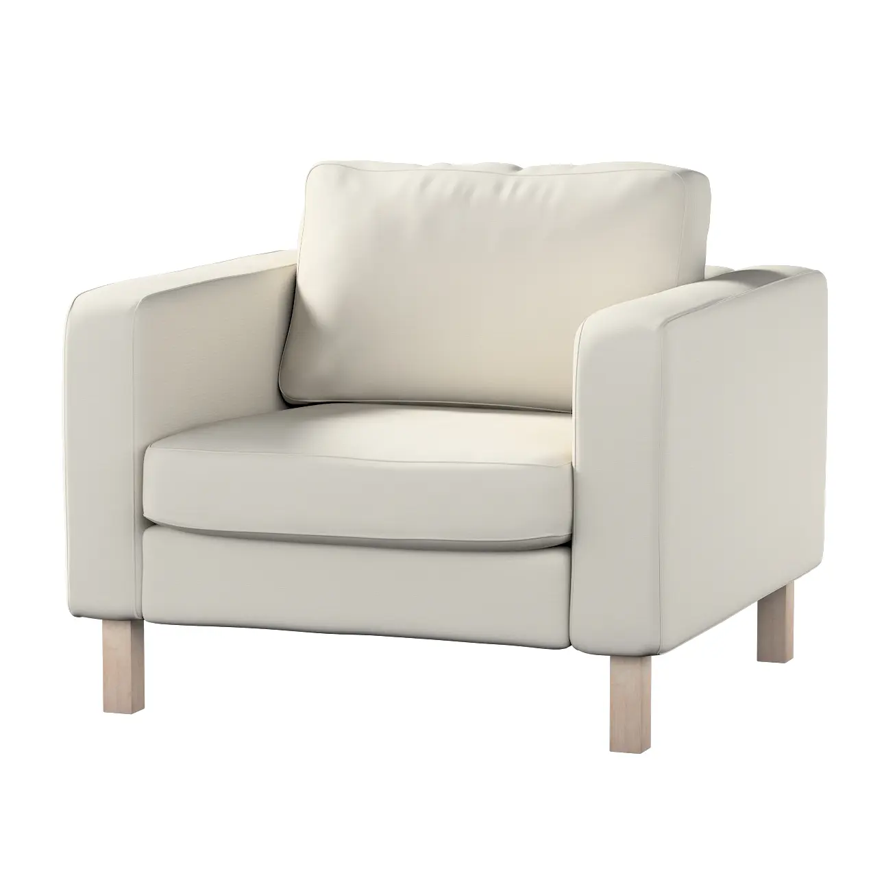 Dekoria Potah na křeslo IKEA Karlstad, krátký, stříbrošedá, potah na křeslo Karlstad krátký, Cotton Panama, 702-45
