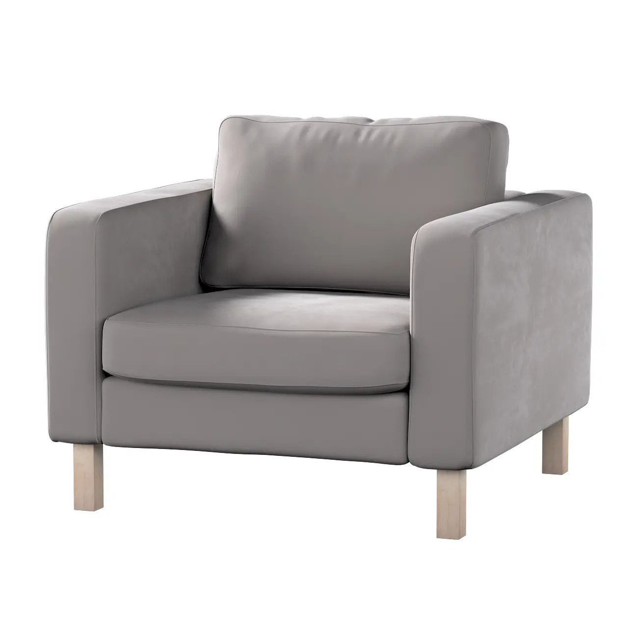 Dekoria Potah na křeslo IKEA Karlstad, krátký, greige, potah na křeslo Karlstad krátký, Velvet, 704-11