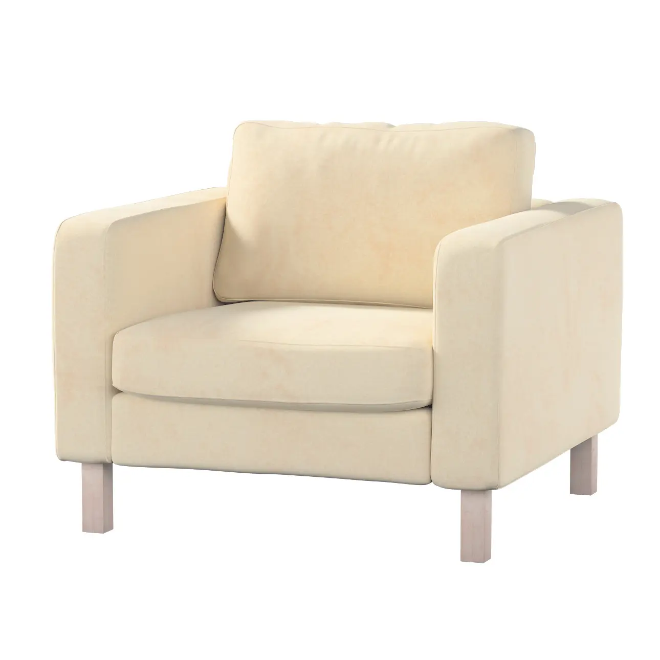 Dekoria Potah na křeslo IKEA Karlstad, krátký, ecru, potah na křeslo Karlstad krátký, Living Velvet, 704-79
