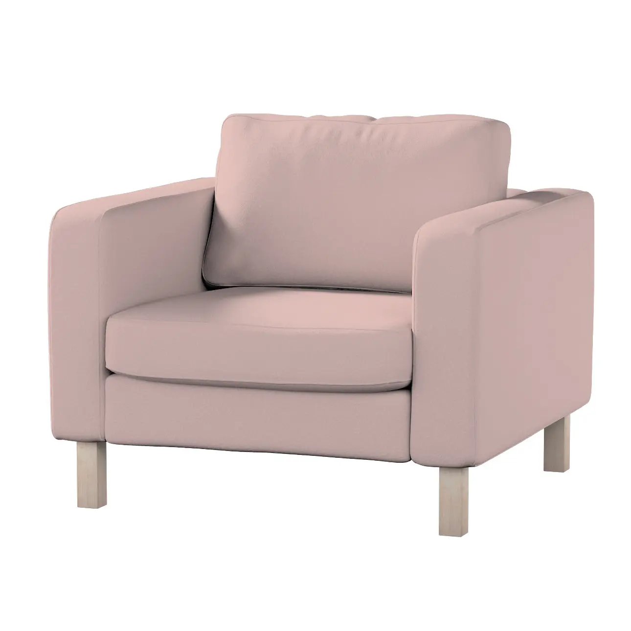 Dekoria Potah na křeslo IKEA Karlstad, krátký, růžová, potah na křeslo Karlstad krátký, Boucle Teddy, 702-84
