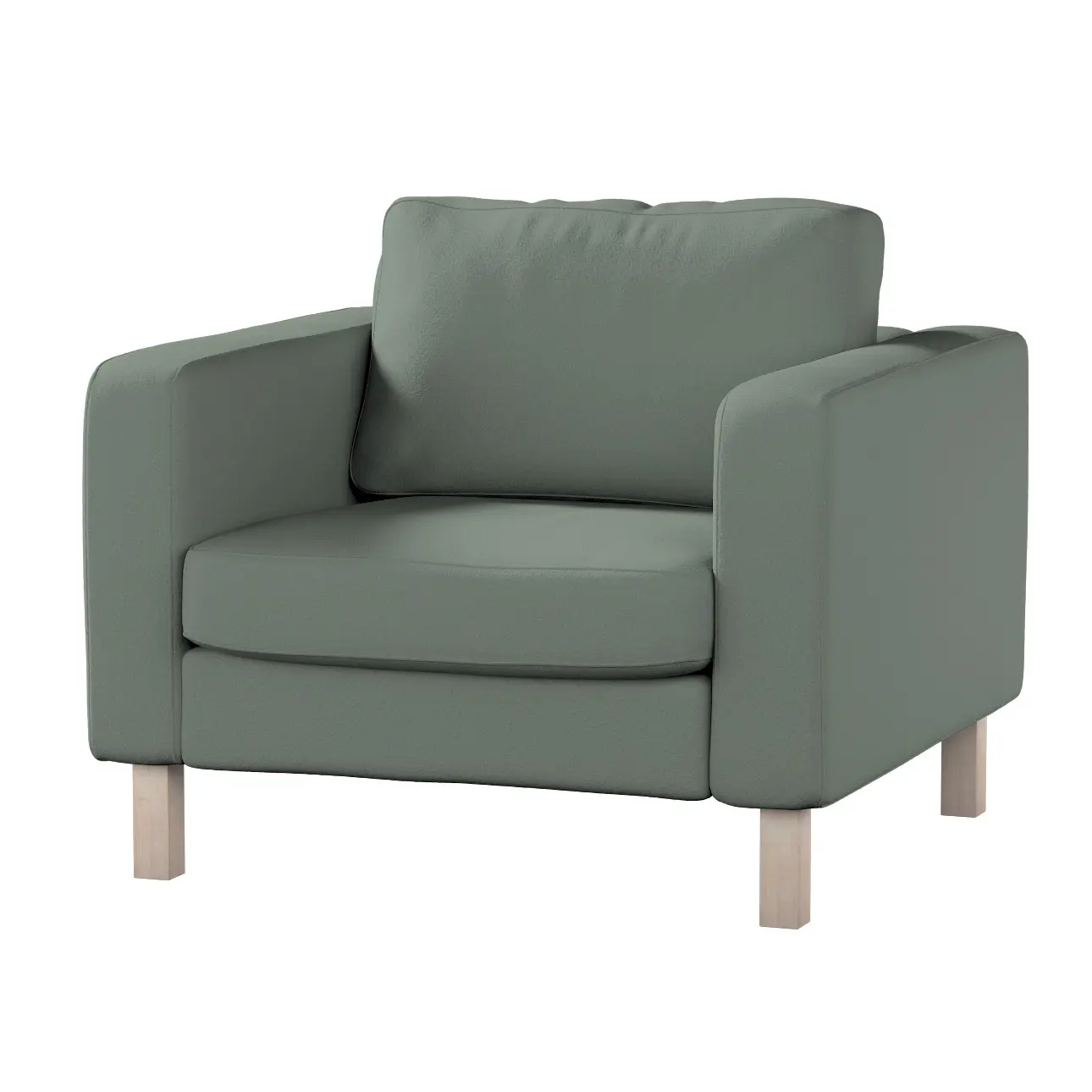 Dekoria Potah na křeslo IKEA Karlstad, krátký, zelená, potah na křeslo Karlstad krátký, Boucle Teddy, 702-85