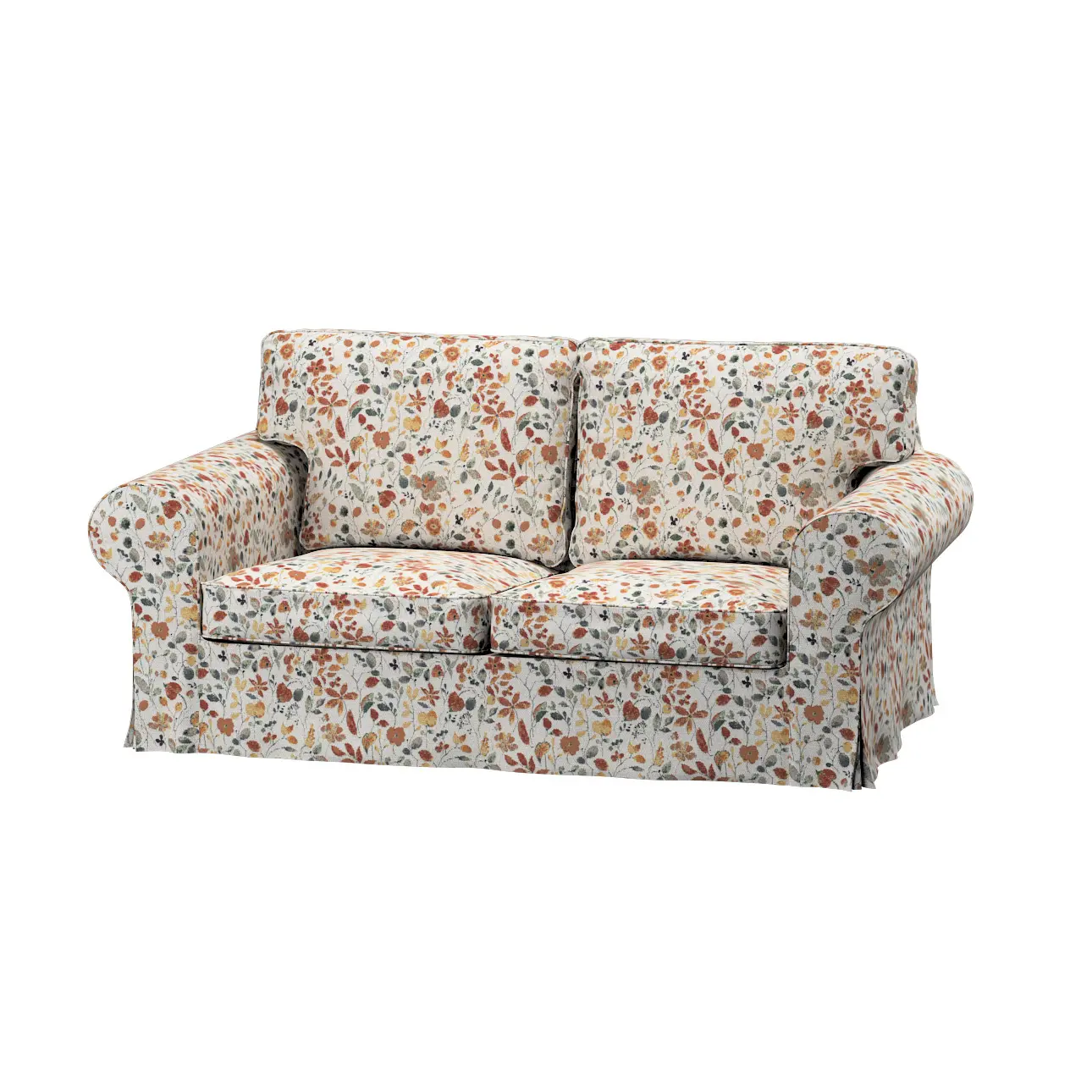 Dekoria Potah na pohovku IKEA  Ektorp 2-místná, rozkládací, STARÝ MODEL, oranžovo-zelená, pohovka Ektorp 2-místná rozkládací, Cosy Home, 145-12