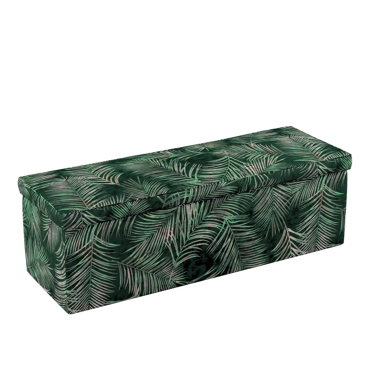 Dekoria Čalouněná skříň, stylizované palmové listy na zeleném podkladu, 120 x 40 x 40 cm, Velvet, 704-21
