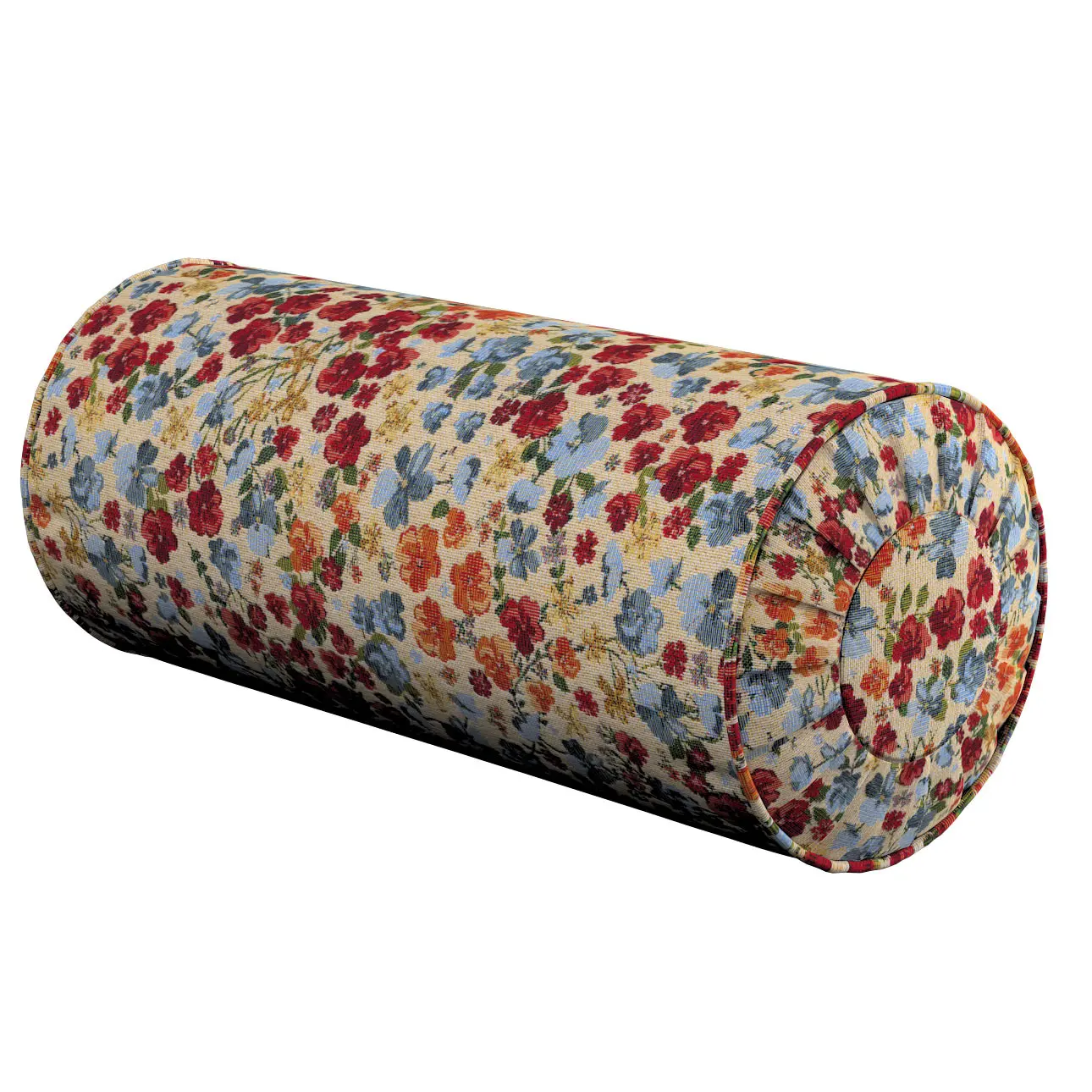 Dekoria Válec s čelními záložkami, červeno-modrá, Ø 20 x 50 cm, Intenso Premium, 144-30