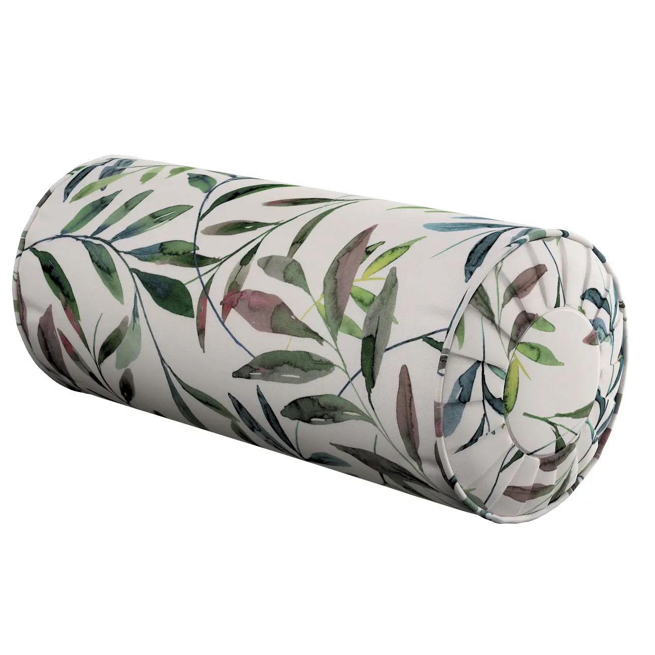 Dekoria Válec s čelními záložkami, zelená a bílá, Ø 20 x 50 cm, Gardenia, 144-22