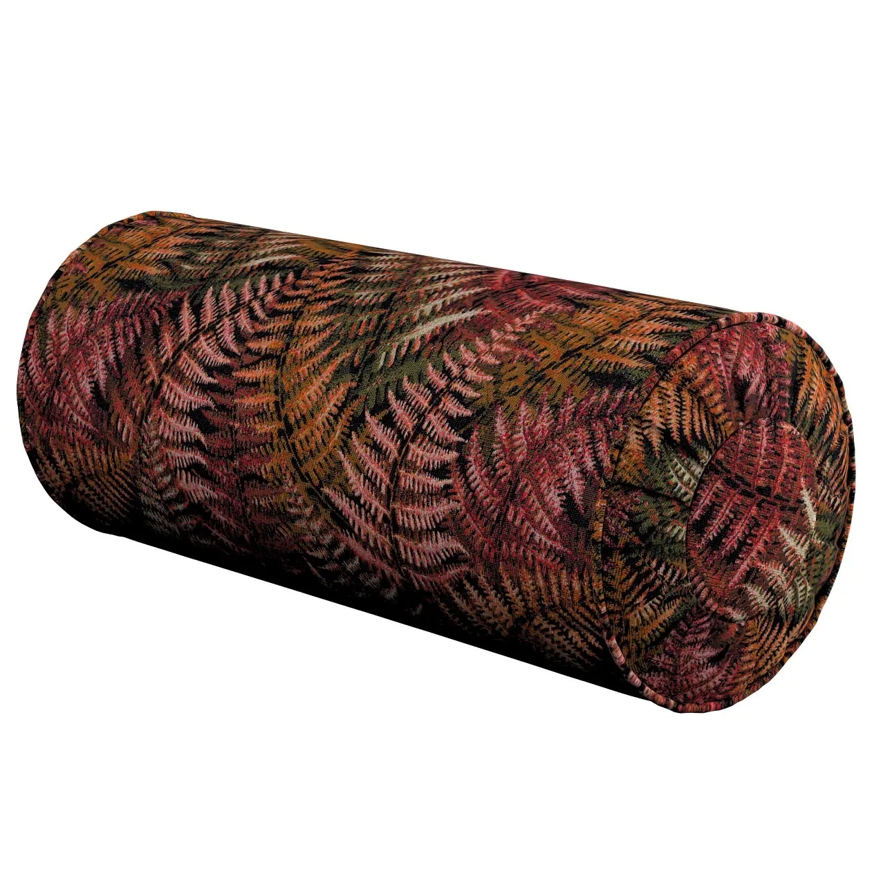 Dekoria Válec s čelními záložkami, kaštanová a zlatá, Ø 20 x 50 cm, Intenso Premium, 144-19