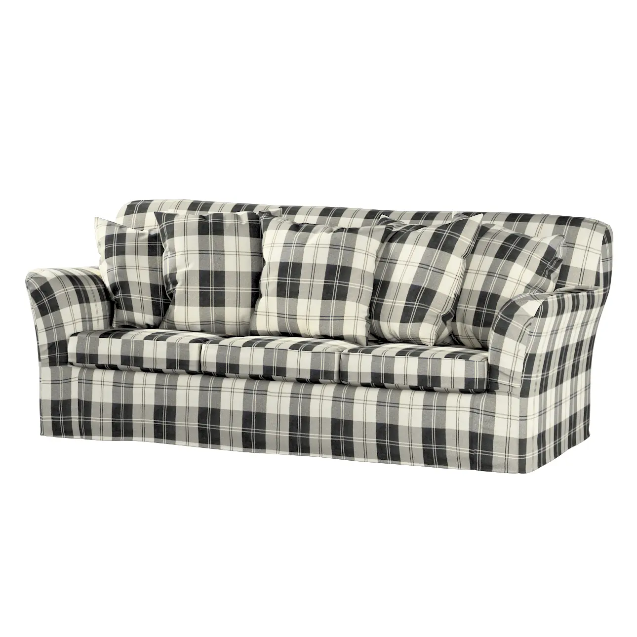 Dekoria Potah na pohovku IKEA  Tomelilla 3-místná nerozkládací,  černo-bílá kostka, pohovka Tomelilla 3-místná, Edinburgh, 115-74