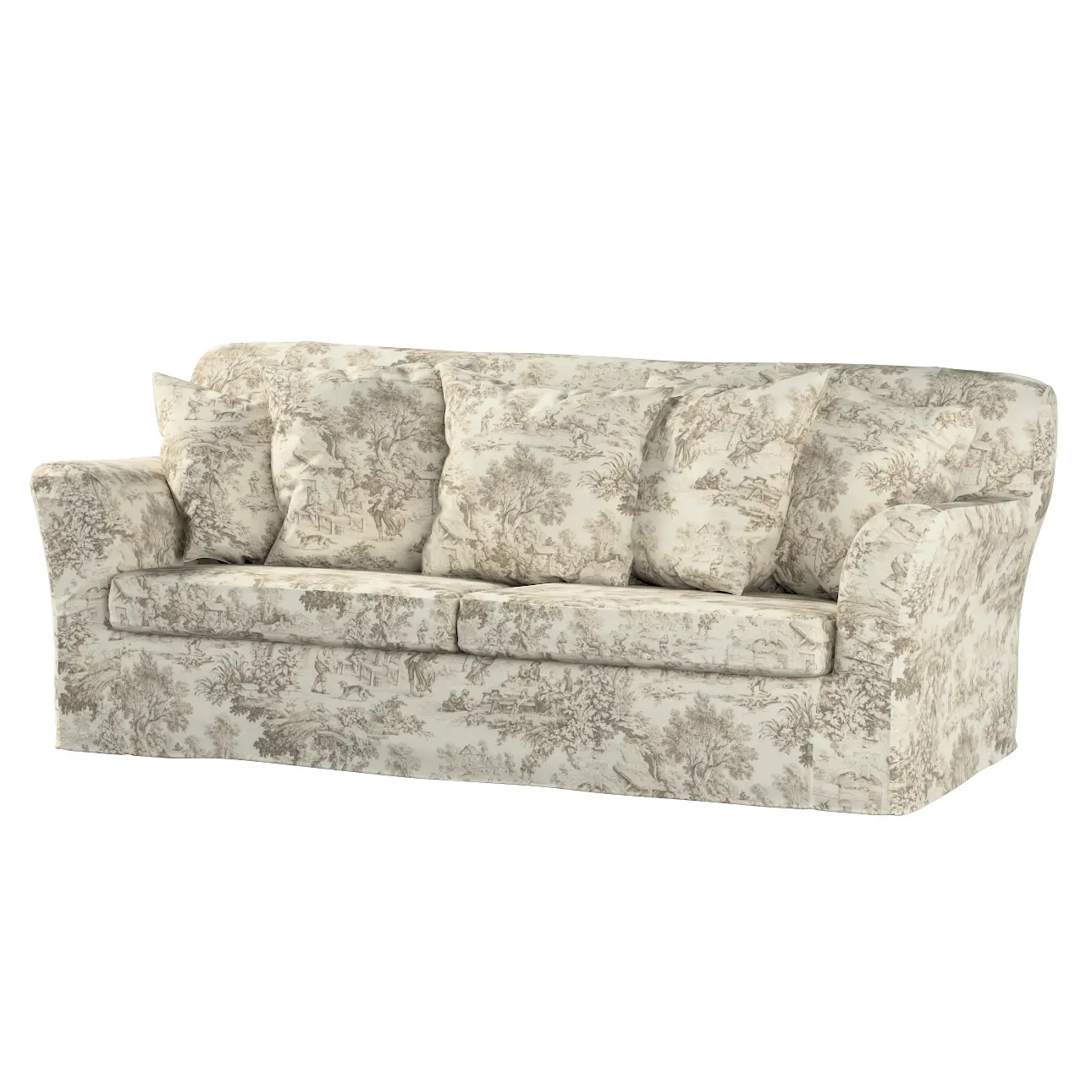 Dekoria Potah na pohovku IKEA  Tomelilla rozkládací, ecru pozadí, béžové postavy, pohovka Tomelilla rozkládací, Avinon, 144-53
