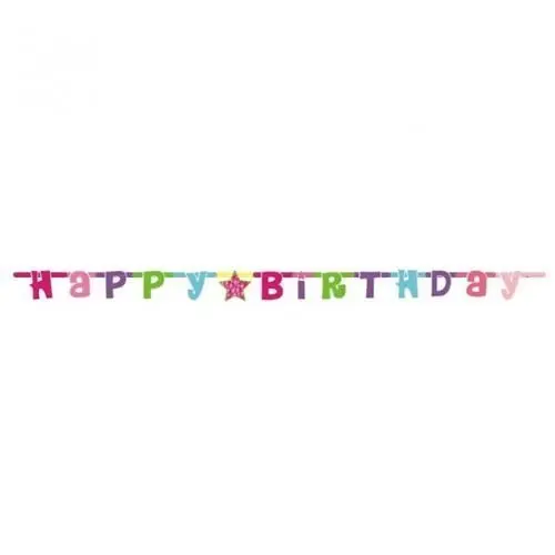 Party nápis Happy Birthday - holka 180 cm