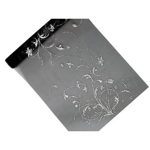 Organza černá s potiskem – 36 cm × 9 m
