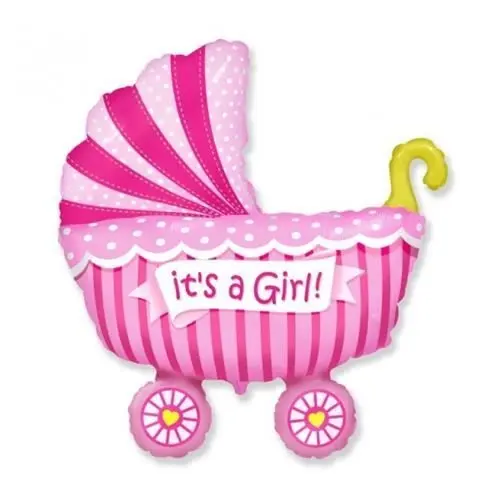 Fóliový balonek kočárek „It’s a girl“ – 60 cm