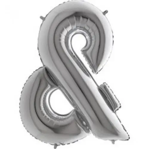 Fóliový balonek symbol & stříbrný – 102 cm
