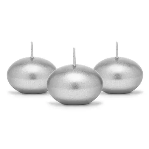 Svíčka plovoucí metalická stříbrná 4 cm
