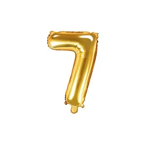 PartyDeco Fóliový balónek Mini - Číslo 7 zlatý 35cm