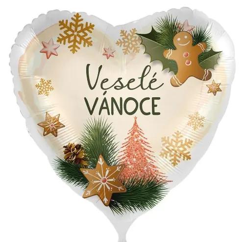 Foliový balonek Veselé Vánoce CZ - 43cm