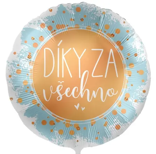 Premioloon Fóliový balón modrozlatý kruh - Díky za všechno
