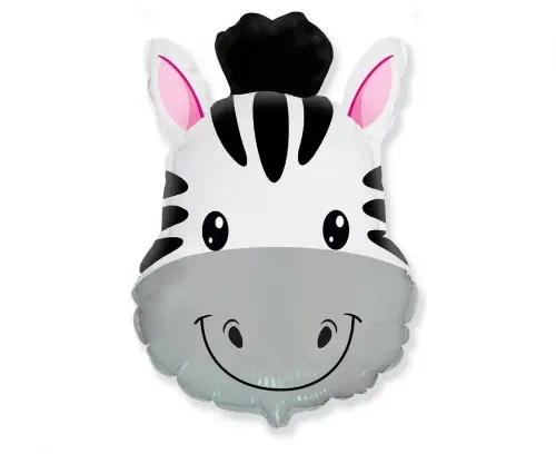 Foliový balonek hlava - Zebra 61 cm