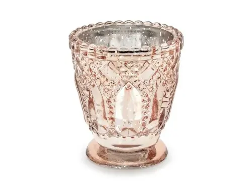 Svícen rosegold na podstavci - 8 x 7 cm