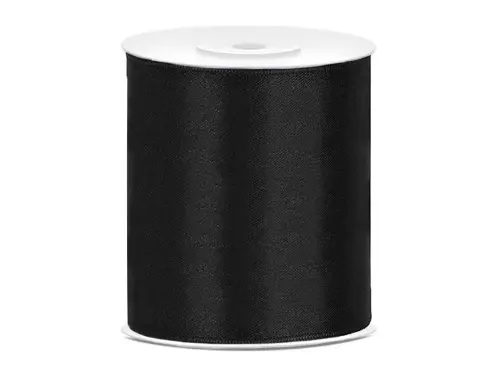Saténová stuha černá 10 cm x 25 m
