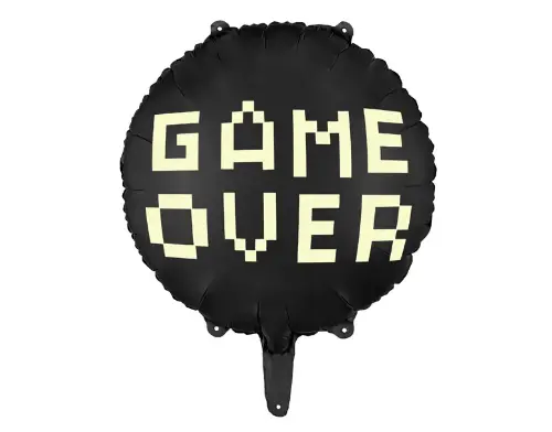 Foliový balonek černý - Game Over 45 cm