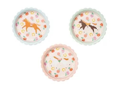 Papírové talíře - koníci 18 cm - 6 ks