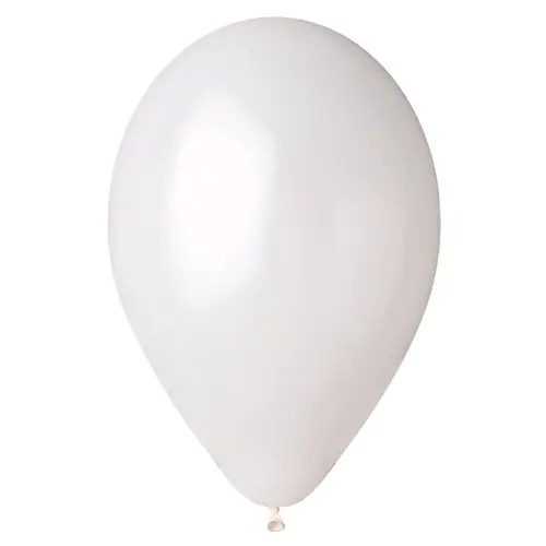 Balonky Gemar metalic bílé 30 cm - 50 ks