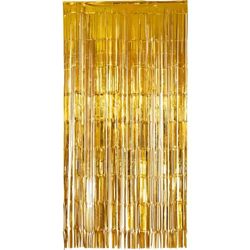 Zlatý party závěs k nalepení, 100 x 200 cm