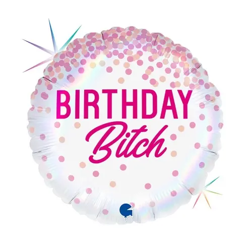 Foliový balonek Happy Birthday Bitch, 45 cm